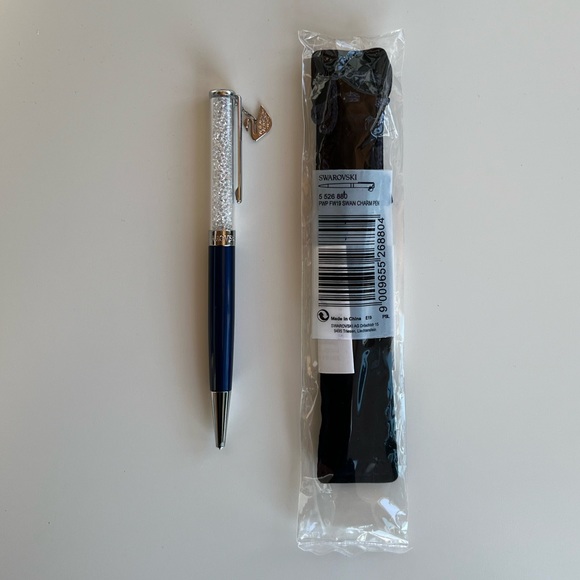 Swarovski Swan Charm Navy Crystalline Ballpoint Pen Brand New - Picture 2 of 4